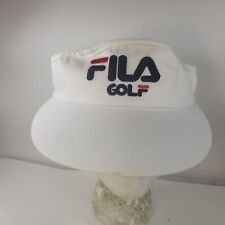 Vintage Fila Visor Hat Cap Golf White Adjustable One Size 90s High Crown