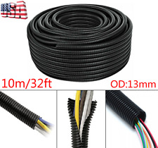 10mset Black 13mm Car Split Loom Wire Cable Flexible Tubing Conduit Hose Cover
