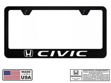 Honda Civic Black Unbreakable Polycarbonate License Plate Frame - Licensed