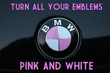 Turn Your Emblem Pink White - Bmw Colored Emblem Roundel Overlay For Bmw