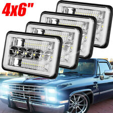 4set 4x6 Led Headlights Drl Hilo Beam Drl For Chevy C10 Pickup Truck 1980-1986
