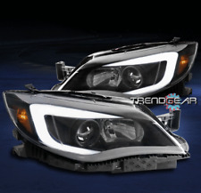 For 2008-2014 Subaru Impreza Wrx Led Tube Black Projector Headlights Headlamps