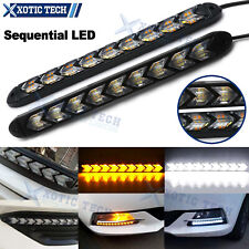 Led Sequential Flasher Turn Signal Light Amberwhite Switchback Arrow Strip 9.8