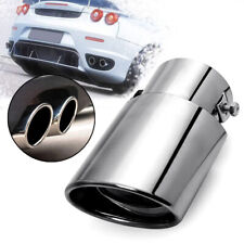 Universal Car Chrome Dual Exhaust Rear Pipe Tail Muffler Tip Stainless Steel