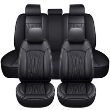 For Honda Quilted Leather Car Seat Covers 5-seats Front Rear Full Set Protectors