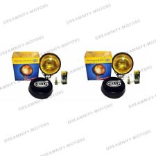 Pair Hella Round Fog Lamp Yellow Glass Cover With H3 12v 55 Bulb Universal