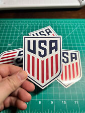 Usmnt Soccer Shieldcrest - Laminated Vinyl Sticker - 4x3 Usa