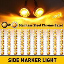 20-100pcs 34 12v Marker Lights Led Truck Trailer Round Side Bullet Light Amber