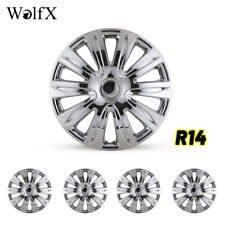 14 Set Of 4 Wheel Rim Covers Silver Lacquer Hubcaps Fits R14 Tire Steel Rim