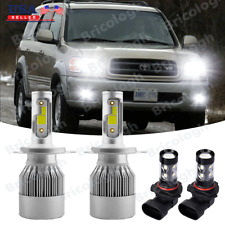 For Toyota Sequoia 2001-2007 Combo Led Headlight Kit Hilo Beam Fog Light Bulbs
