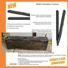 Varis Smoother Flat Iron 1 Inch Hydroionic Crystals Hair Straightener Ceramic