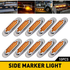 10pcs 6.5 Marker Lights Led Truck Trailer Rv Oval Side Light Amberredwhite