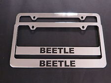 2x Vwbeetle Stainless Steel Chrome License Plate Frame Screw Caps