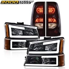 Fit For 03-2007 Chevy Silverado Chrome Amber Led Drl Headlight Tail Light New