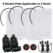 4pads Carbon Fiber Car Heated Seat Heater Kit With Round Switch Universal K8q3