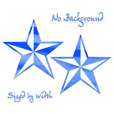 Nautical Star Sticker - 2 Pack - Beveled Star Decal - Choose Chrome Color Size