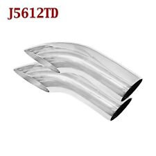 J5612td Pair 2.5 Stainless Turn Down Exhaust Tips 2 12 Inlet 9 Long