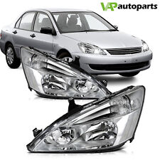 For Honda Accord 2003-2007 Headlights Assembly Pair Headlamps Chrome Housing