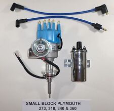 Plymouth Small Block 273-318-340-360 Blue Small Cap Hei Distributor Chrome Coil