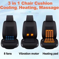 Massage 3 In1 Car Seat Cushion Cooling Warm Heated Chair Cover W 8 Fan 12v Usa