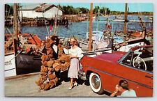 1950s-lincoln Capri Convertiblesponge Tarpon Springsflorida Flvtg Postcard