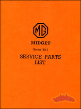 Mg Td Parts Manual Book Service List Midget Spare
