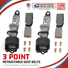 2 Set Universal New Adjustable Extension Belt Car Safety Belt Buckle Ends Gray
