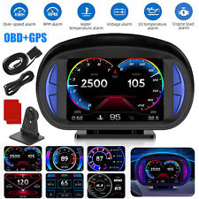 Obd2gps Hud Gauge Car Digital Speedometer Head Up Display Overspeed Rpm Alarm