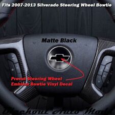 Matte Black Precut Steering Wheel Emblem Bowtie Decal For 2007-2013 Silverado