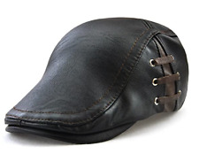 Jamont Men Pu Faux Leather Fashion Vintage Visor Cap Beret Newsboy Hat Free Shp