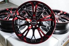 Kudo Racing Defuse 17x7 4x100 4x114.3 40mm Black Wpolish Red Wheels Rims 4
