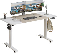 Electric Height Adjustable Standing Desk 55 X 24 Inches Sit - Stand Desk For Wo