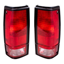 Tail Lights Set Fits 82-93 Chevy S10 Gmc S15 Pickup Pair Taillamps Black Bezel