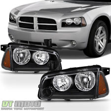 Black 2006-2010 Dodge Charger Headlights Headlamp Wcorner Lights 06 07 08 09 10