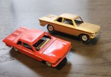 Pair Of Vintage Tootsie Toy Corvair Slot Cars-look Good One Runs