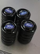 4x Black Ford Tire Valve Stem Caps For Truck Car Universal Fitting Free Shipping