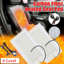 4pcs 12v Car Heated Seat Heater Kit Cushion Round Switch Universal Carbon Fiber