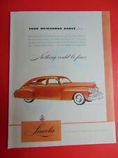1947 Lincoln Nothing Could Be Finer Art Print Ad