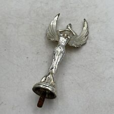 Vtg Winged Angel Trophy Goddess Of Victory Topper Hood Ornament Metal Rat Rod 5