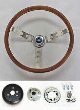 Falcon Galaxie Fairlane Torino 15 Real Wood Grip On Stainless Steering Wheel