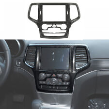 Carbon Fiber Gps Navigation Panel Trim Cover Bezel For Jeep Grand Cherokee 14-18