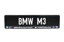 Bmw M3 M Power Frame Euro European License Plate Number Plate Embossed