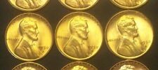 1950 P-d-s Bu Uncirculated Red Lincoln Cents Three Coin Set With Free Shipping