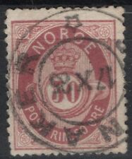 2405 Norway 1877-78 Nk 30 Posthorn Canc. 17 X 85.