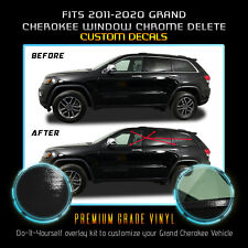 Fit 11-21 Grand Cherokee Window Trim Chrome Delete Blackout Precut Glossy Black