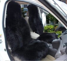 Genuine Sheepskin Seat Cover Car Driver Seat Strap Cushion Universal Bucket Wool