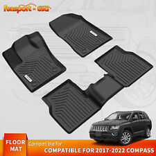 Car Rubber Floor Mats Liner For Jeep Compass 2017-2024 All Weather High Tech