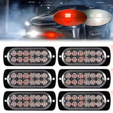 6x 12 Led Strobe Light Front Grille Side Marker Emergency Hazard Warning 12v