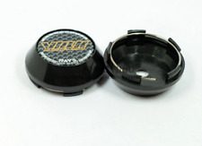 4x65mm Volk Racing Emblems Wheel Center Caps Hubcaps Rim Caps Badges Black