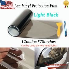 12x78 Gloss Light Black Smoke Headlight Taillight Fog Light Tint Film Vinyl